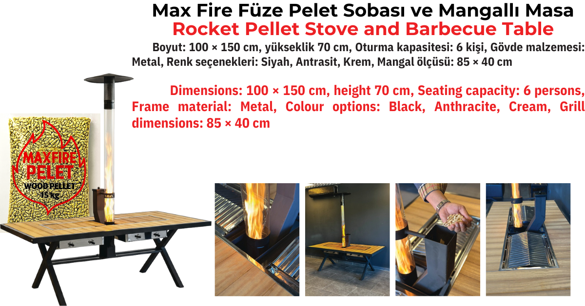 Mangallı Füze Pelet Soba (Geniş Taban)